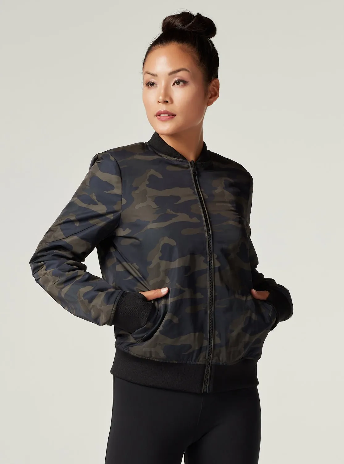 REVERSIBLE BOMBER JACKET Camo/Black