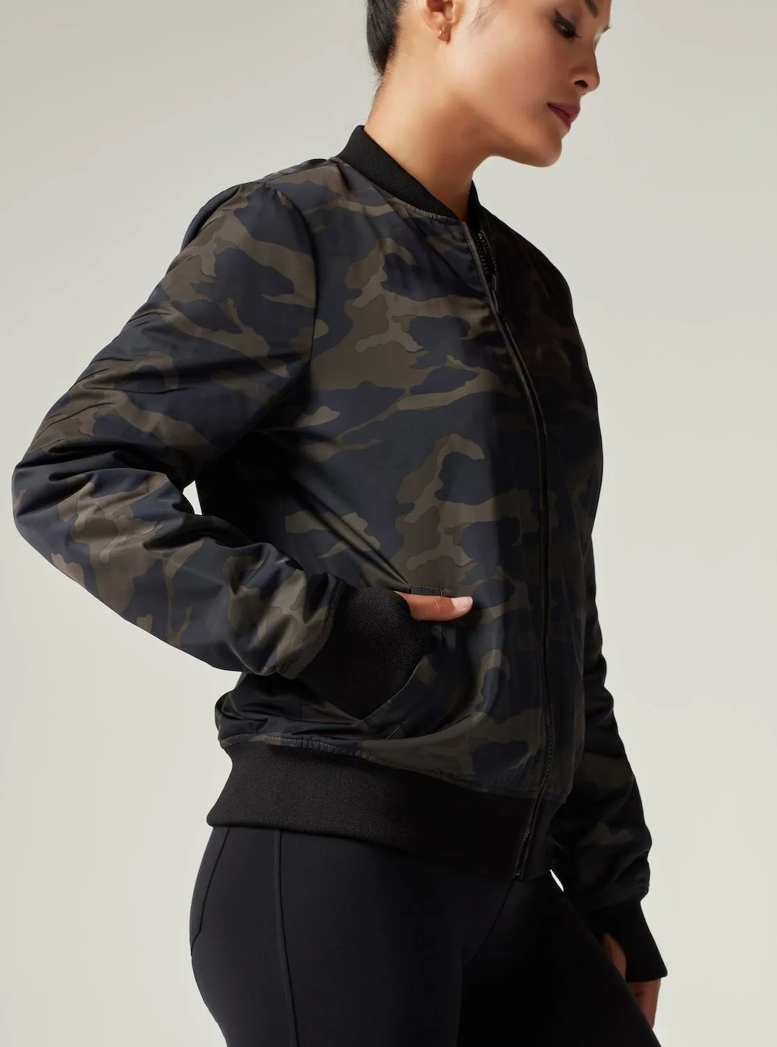 REVERSIBLE BOMBER JACKET Camo/Black