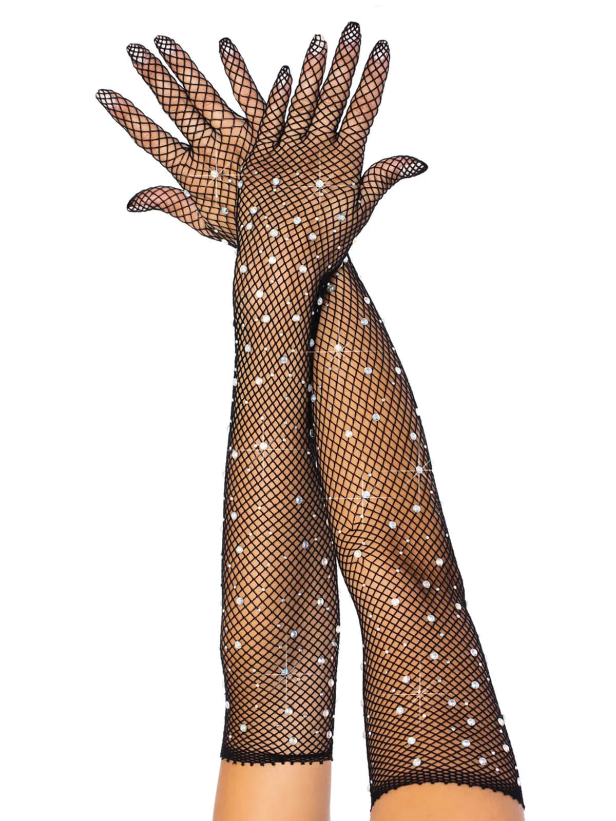 Rhinestone Opera Length Gloves