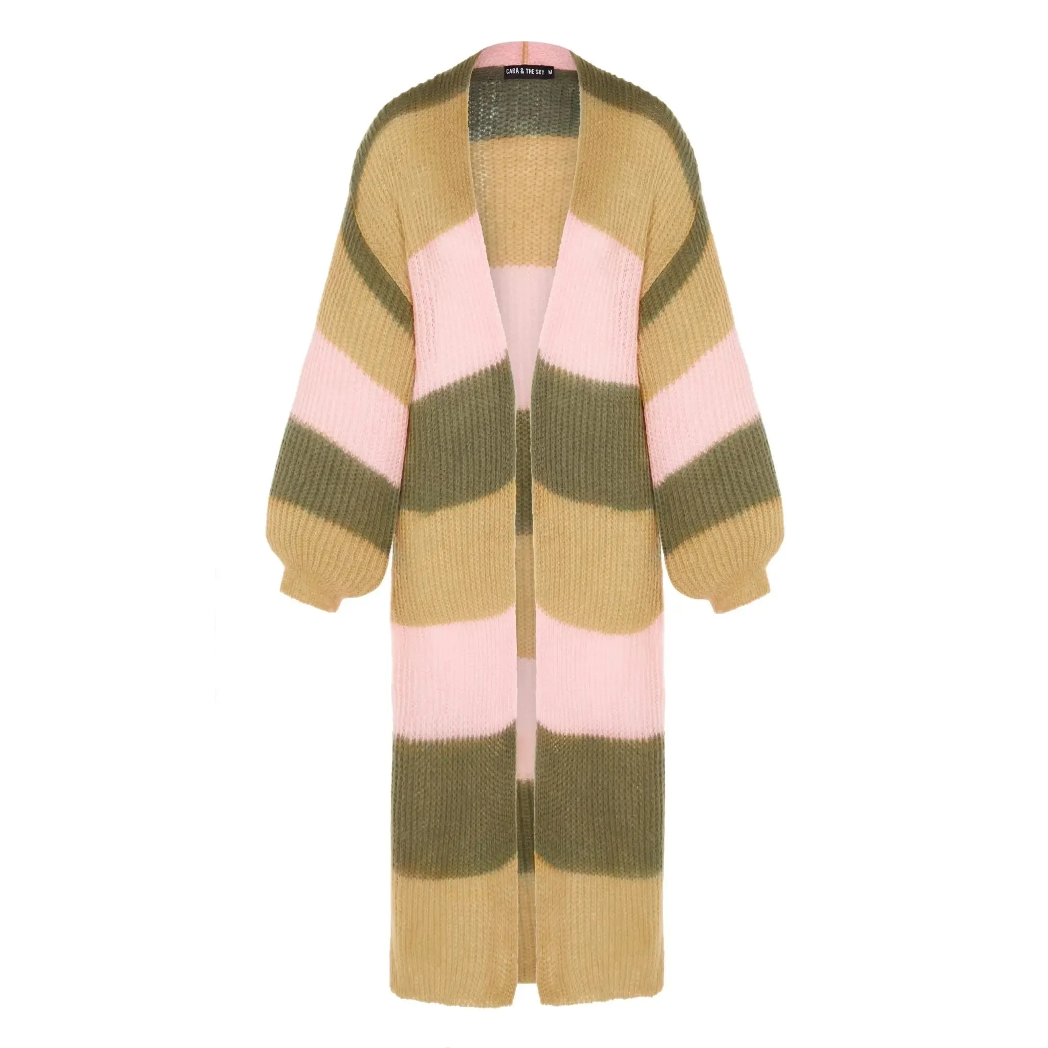 Ricci Lightweight Maxi Stripe Cardigan - Camel