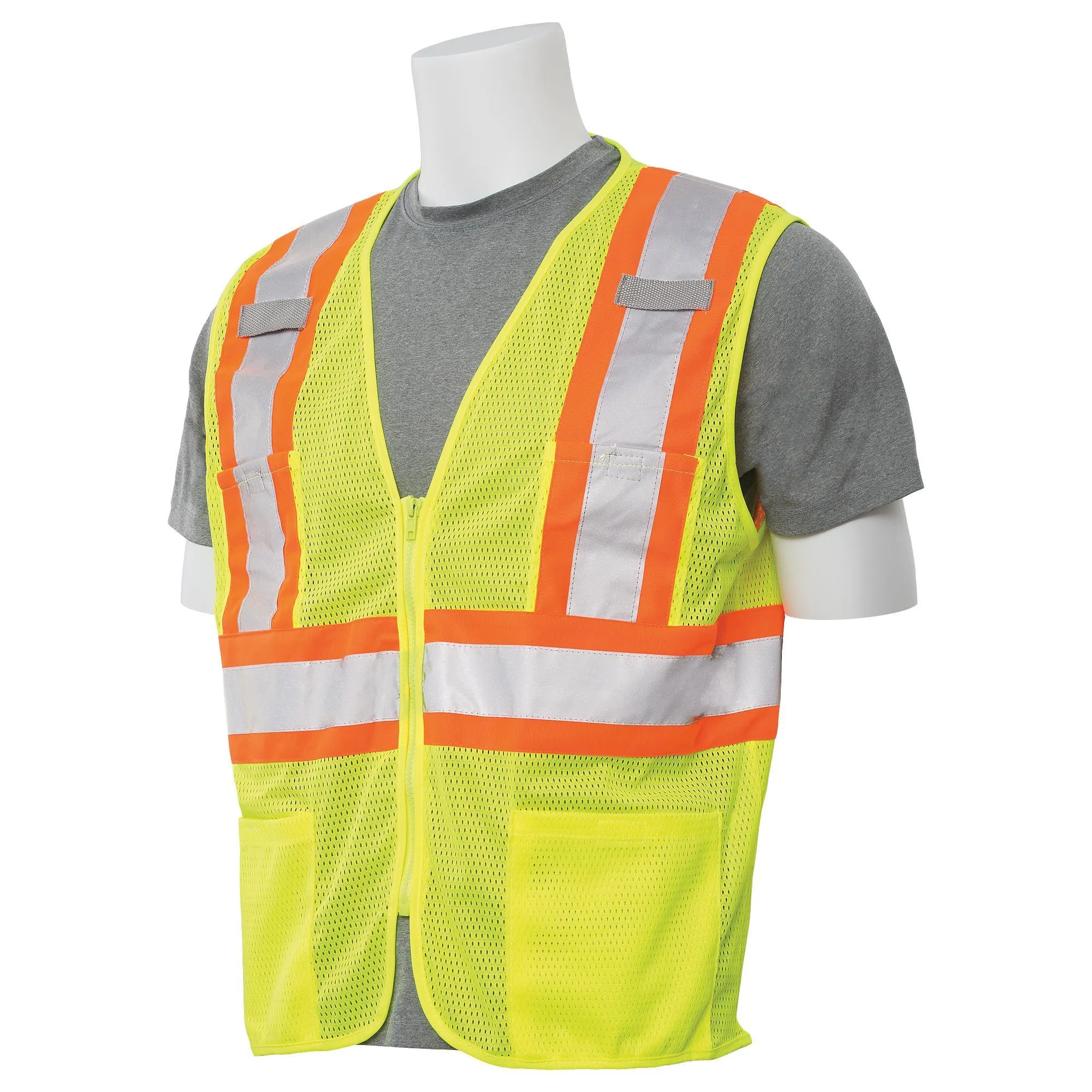 S383P Class 2 Mesh Zipper Safety Vest with Contrasting Tape