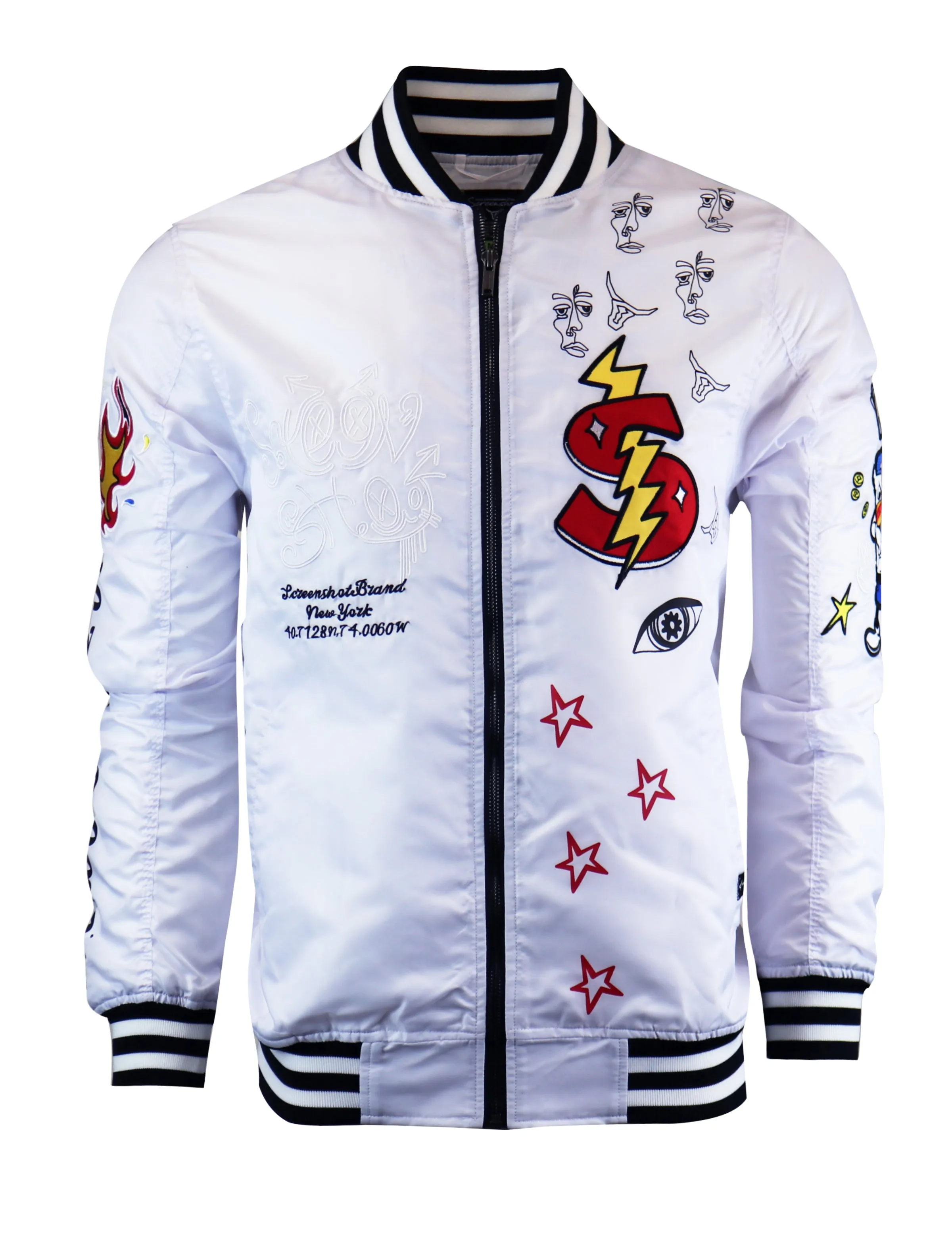 S51113-VARSITY BOMBER JACKET (WHITE)