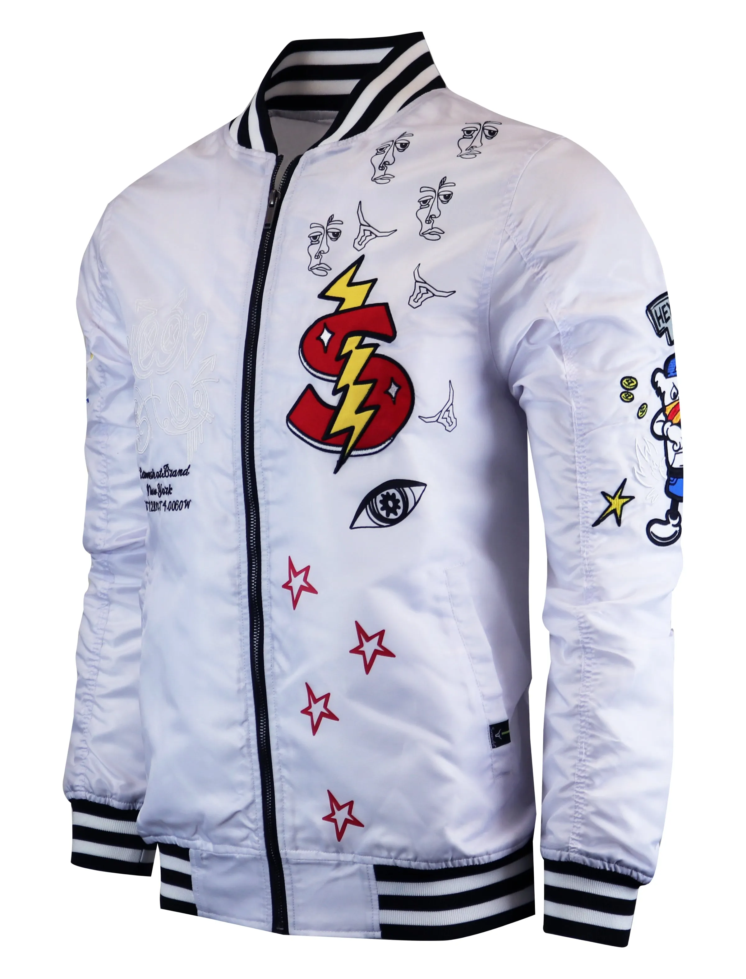 S51113-VARSITY BOMBER JACKET (WHITE)