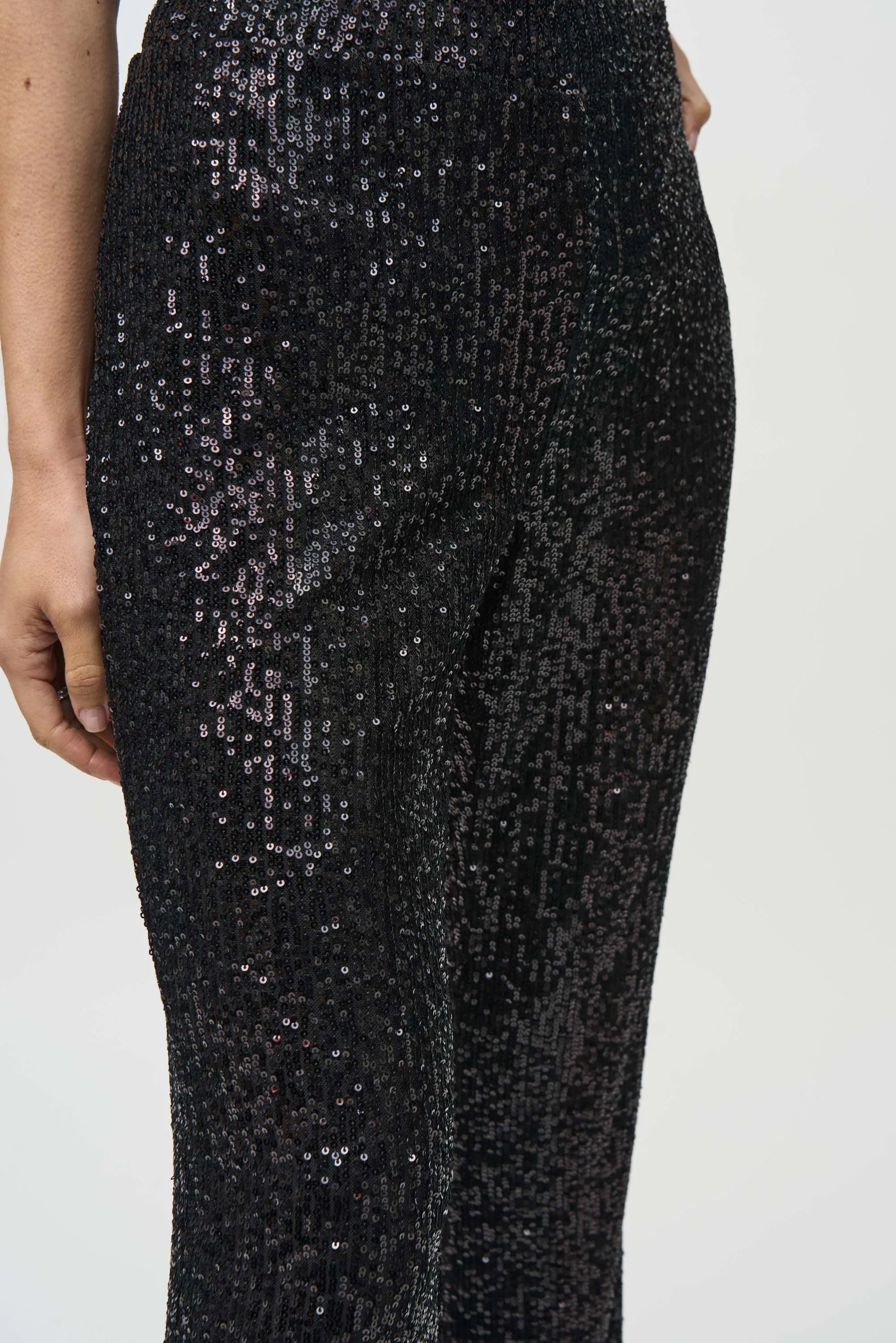 Sequin Flared Pull On Pants