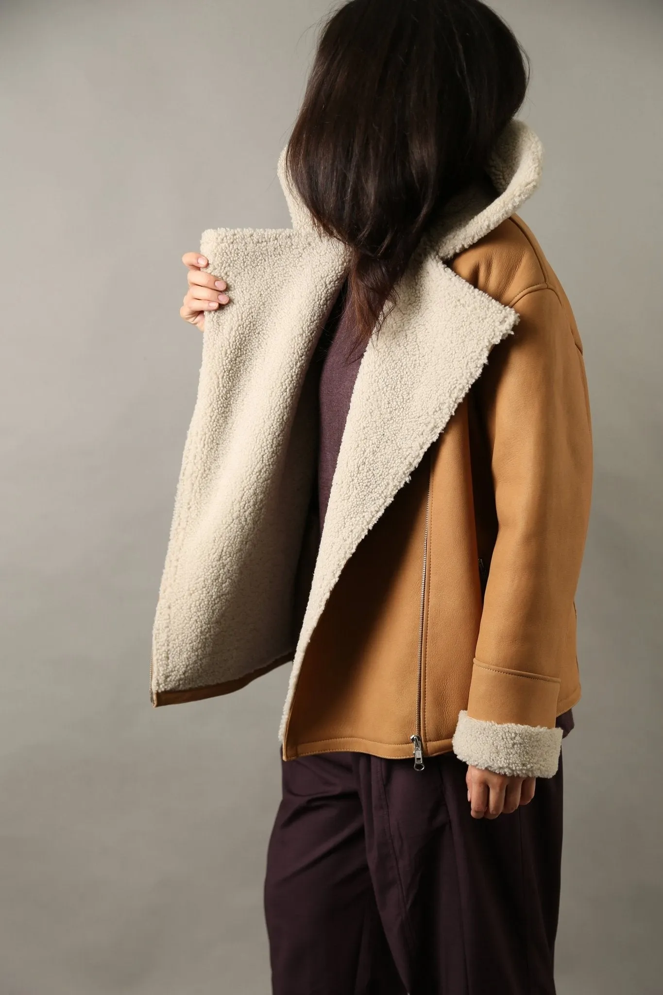 SHAE MOTO JACKET IN SUEDE SHEARLING - PRE-ORDER NOW