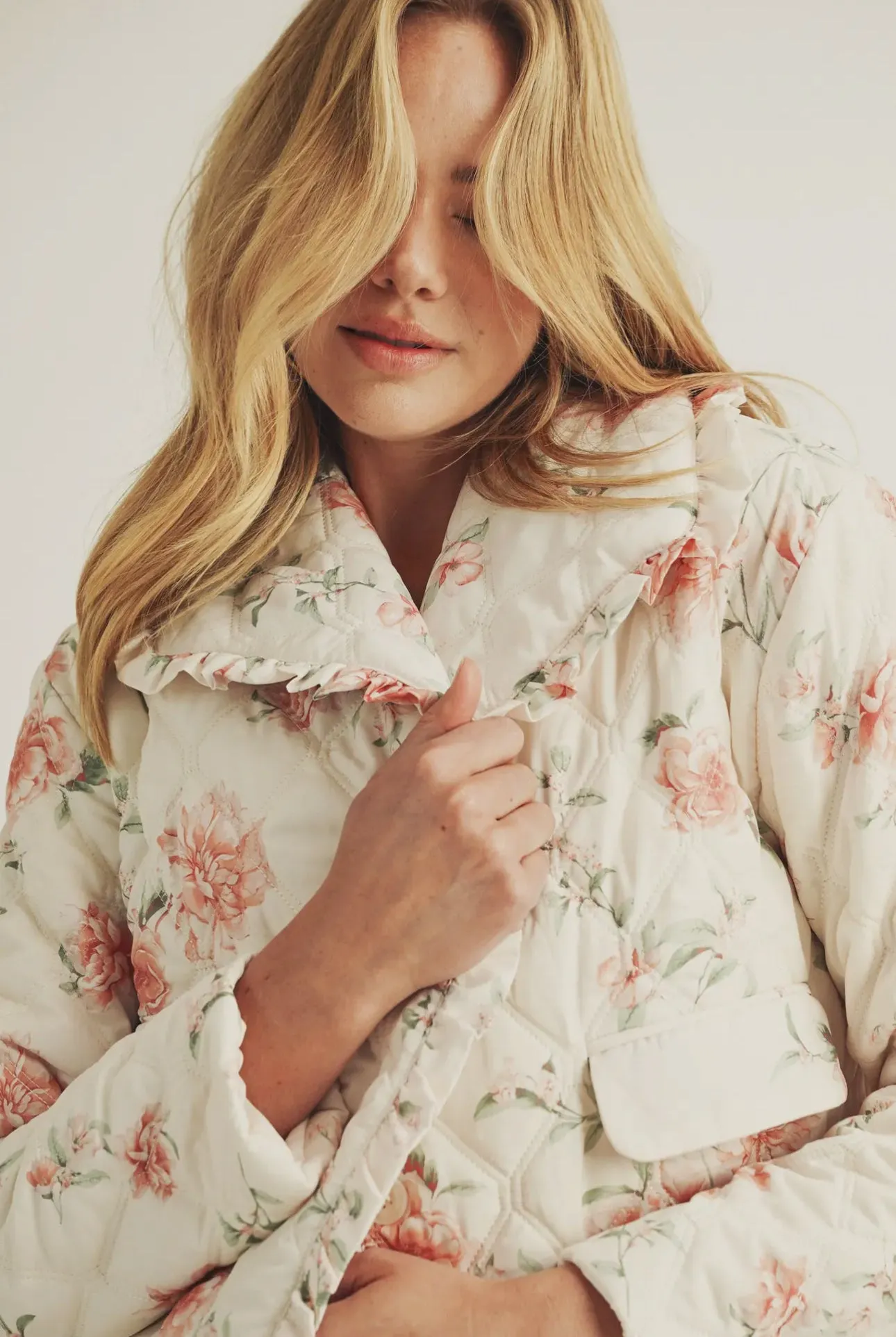 Shelly Blush Pink Floral  Jacket