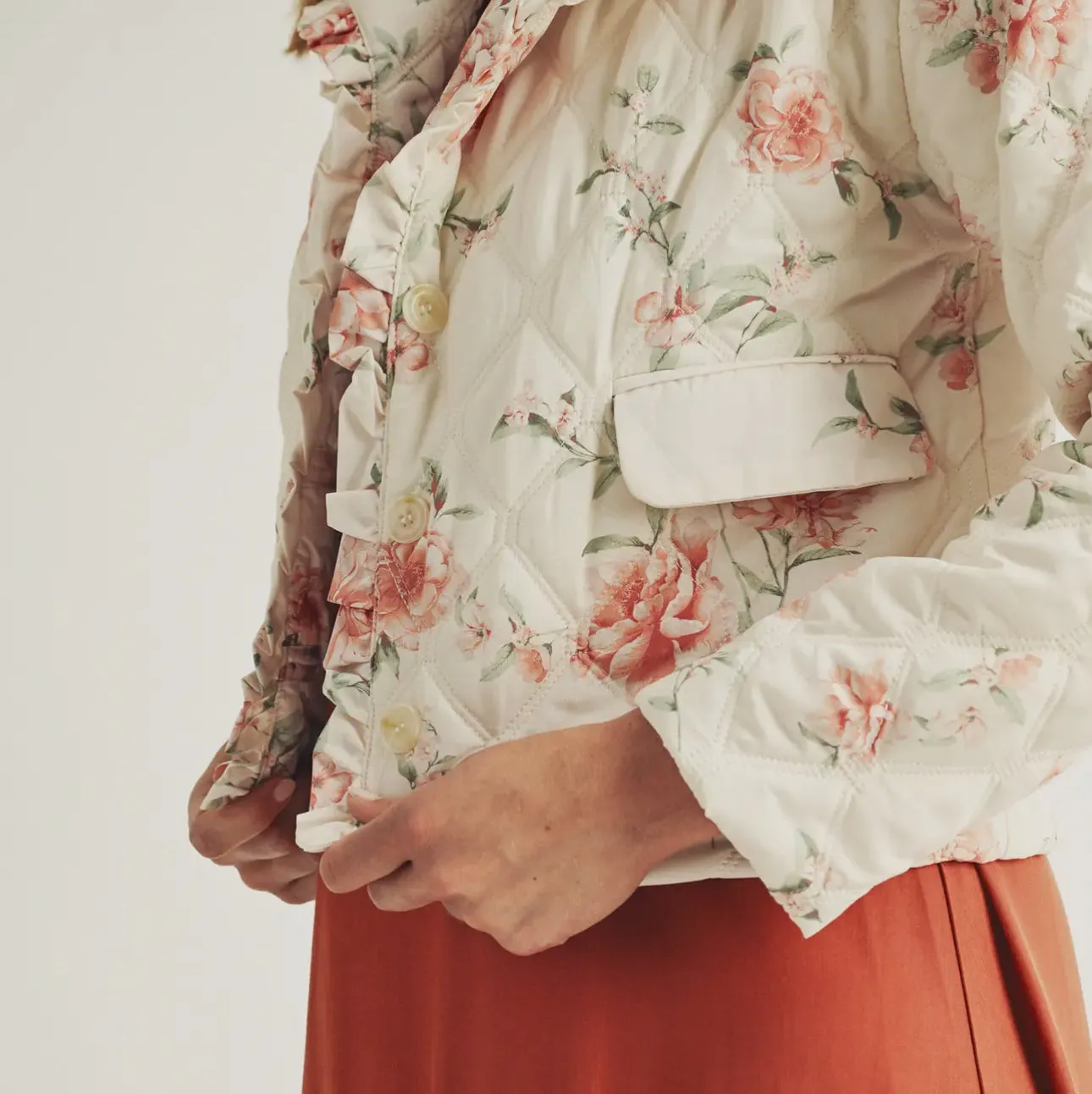 Shelly Blush Pink Floral  Jacket