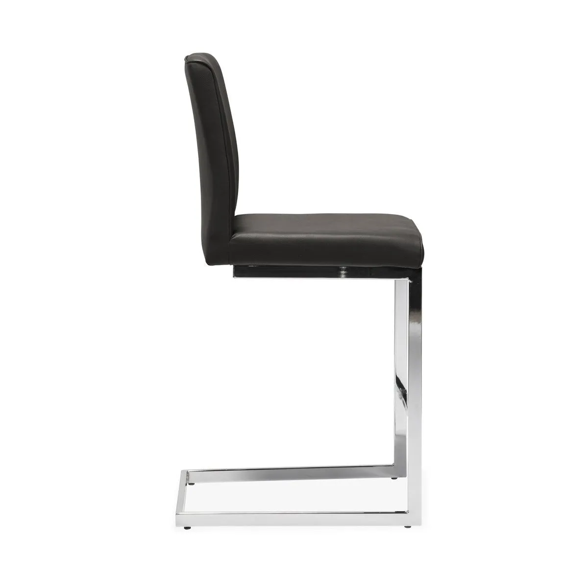 Shirelle Collection Counter Height Chair in Black Leather - Set of 2