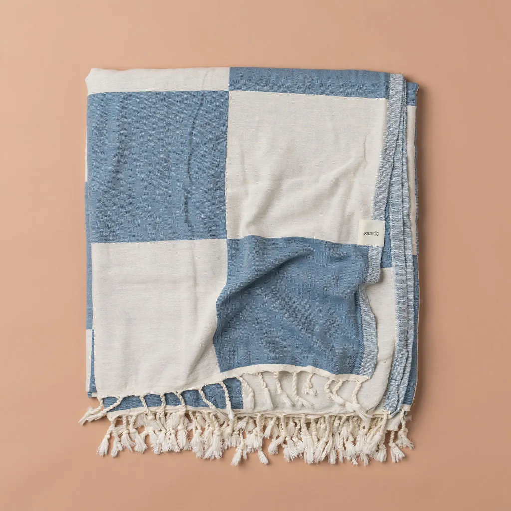 Sicily Cotton Throw | Storm Blue