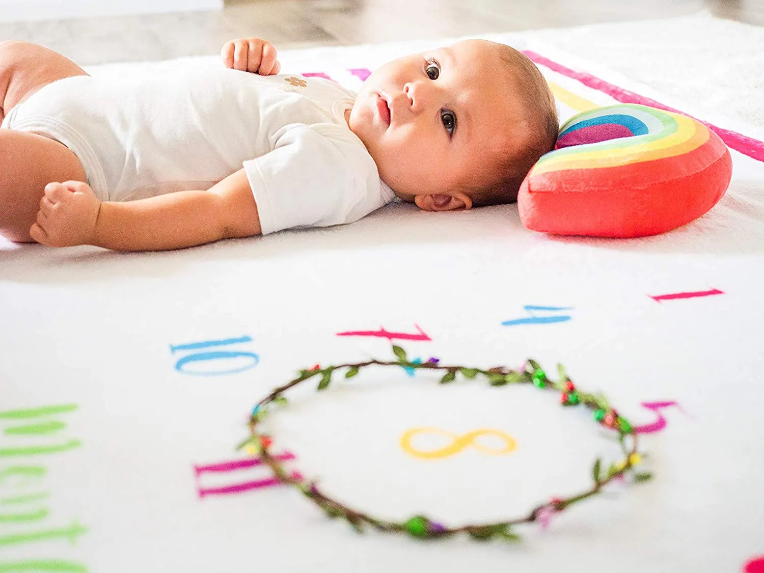 Simple Being Rainbow Baby Monthly Milestone Blanket