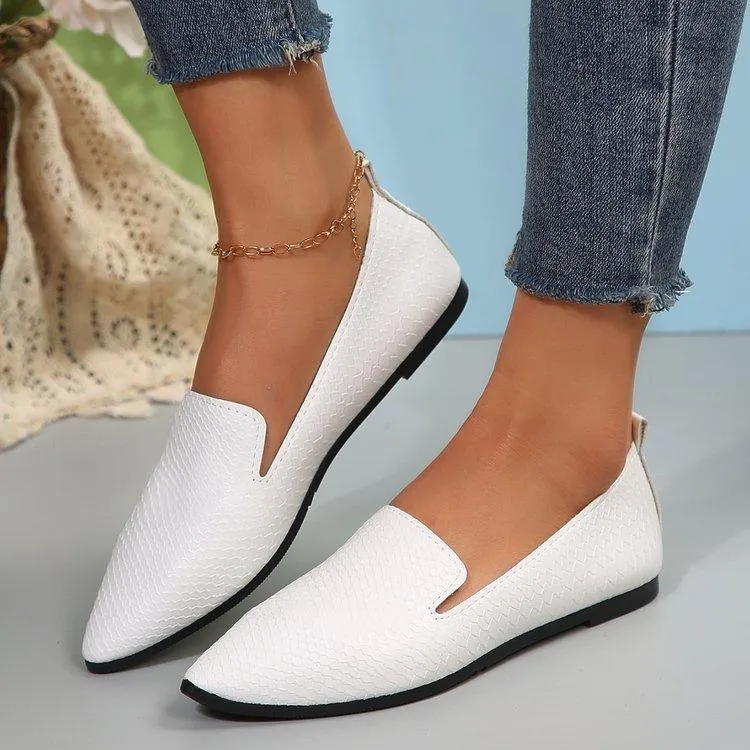 Simple Pointed Snake Pattern Flat Pumps Foreign Trade Slip-on Lazy Shoes