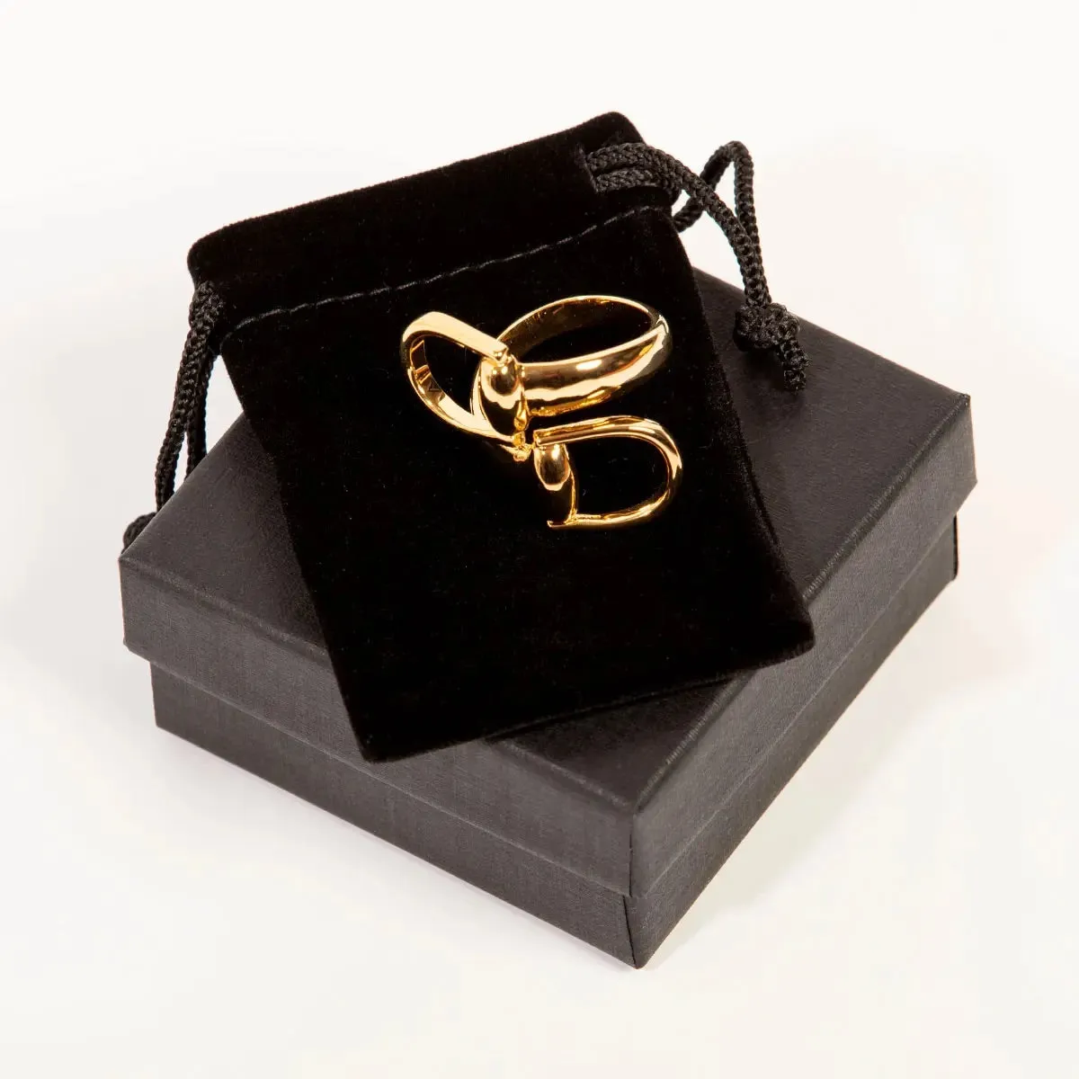 Snaffle Scarf Ring Gold Finish