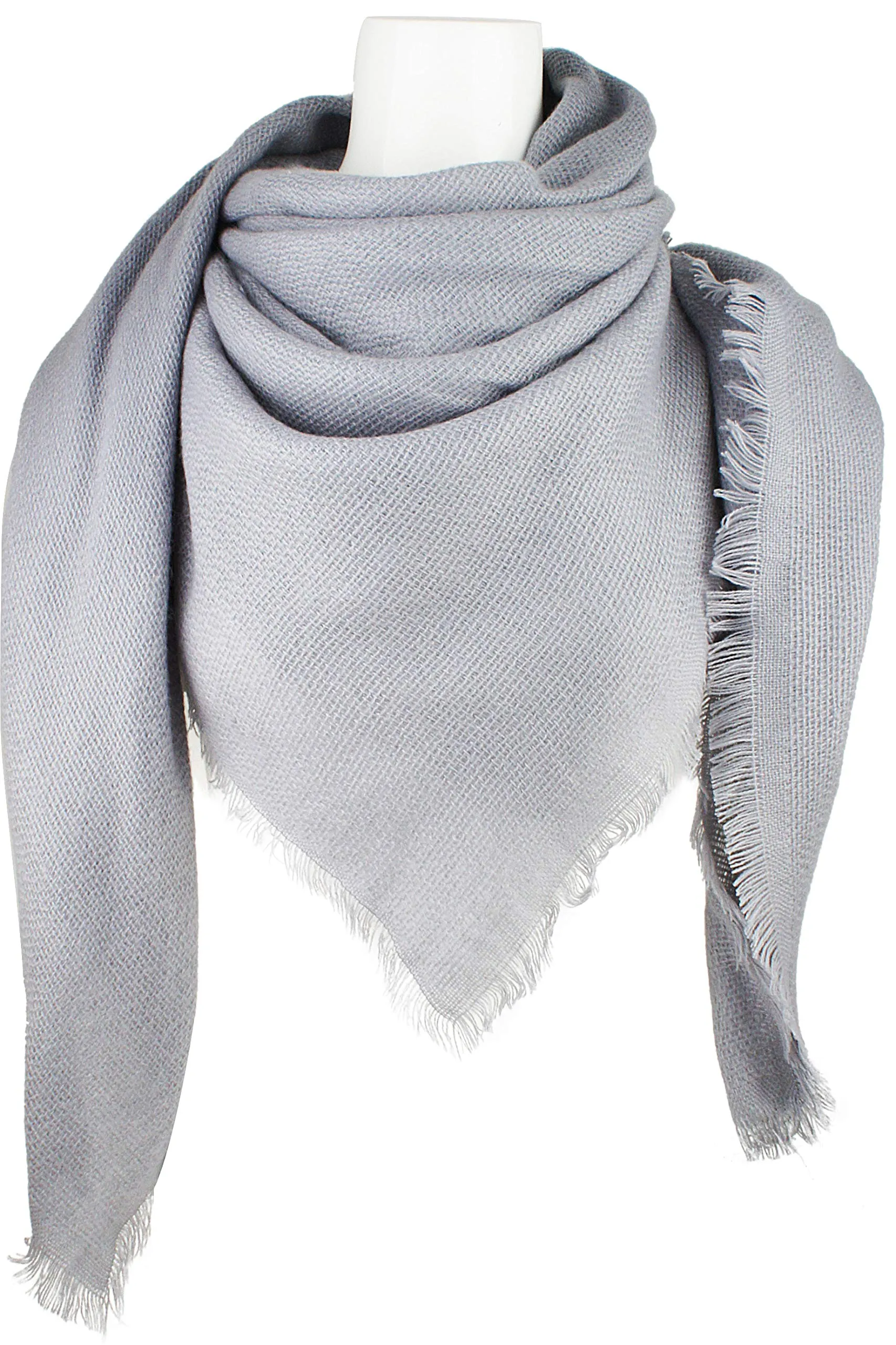 Soft Classic Luxurious Blanket Solid Color Square Scarf Wrap