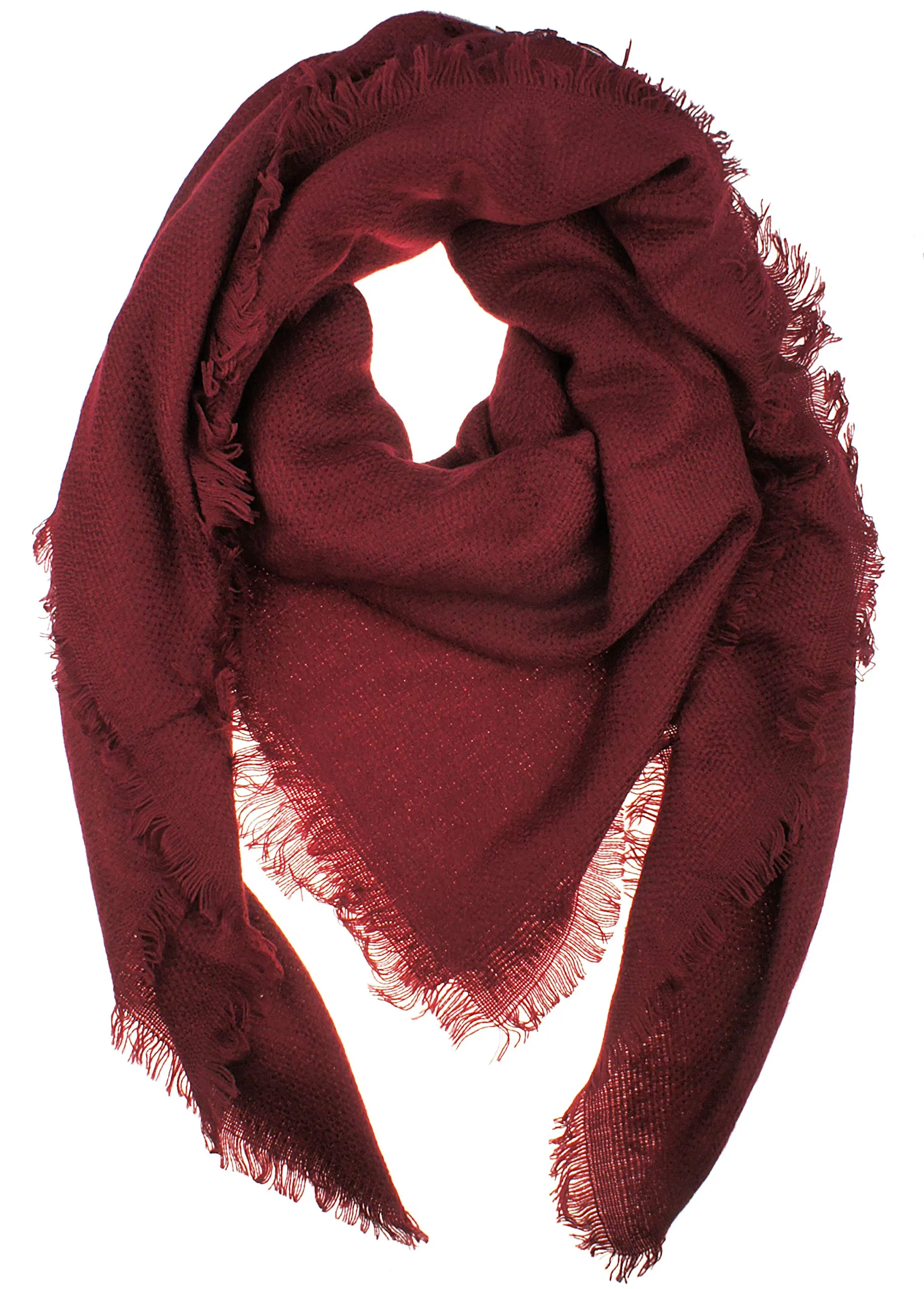 Soft Classic Luxurious Blanket Solid Color Square Scarf Wrap