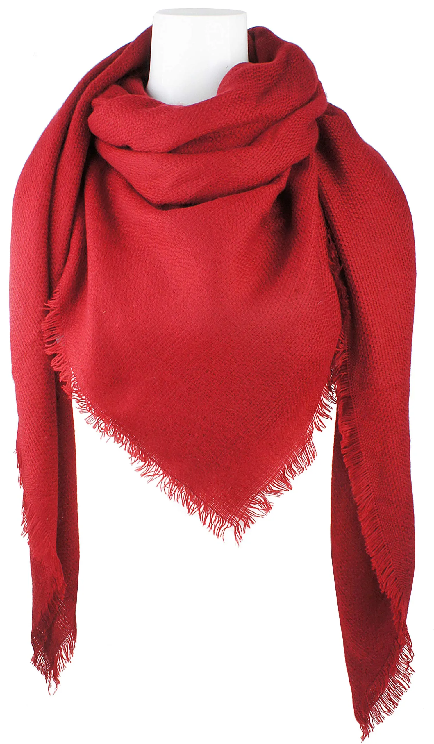 Soft Classic Luxurious Blanket Solid Color Square Scarf Wrap