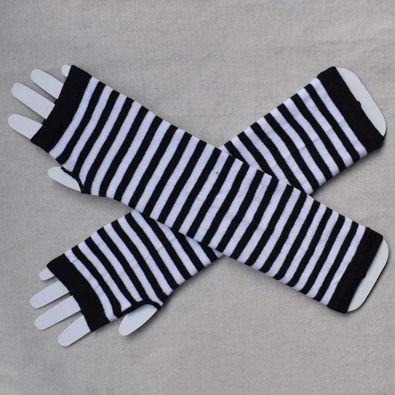 Stripy Fingerless Gloves