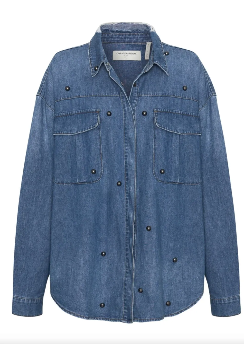 Studded Curtis Denim Shirt Bay Blue