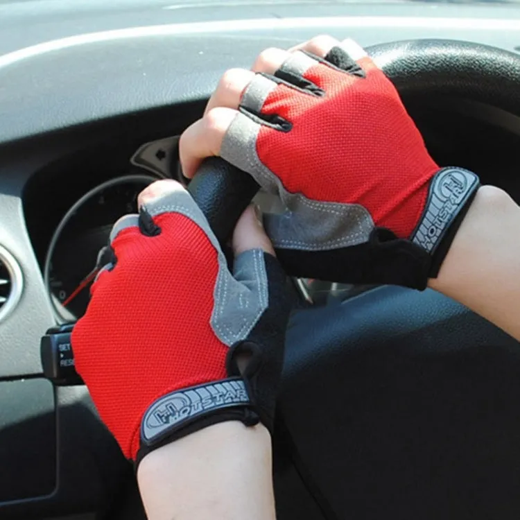 Summer Men Women Fitness Gloves Gym Weight Lifting Cycling Yoga Training Thin Breathable Antiskid Half Finger Gloves, Size:S(Black)