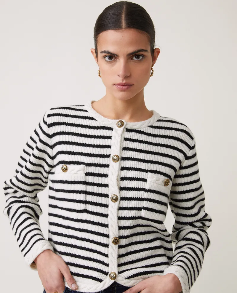 Suncoo Gabriel Striped Cardigan