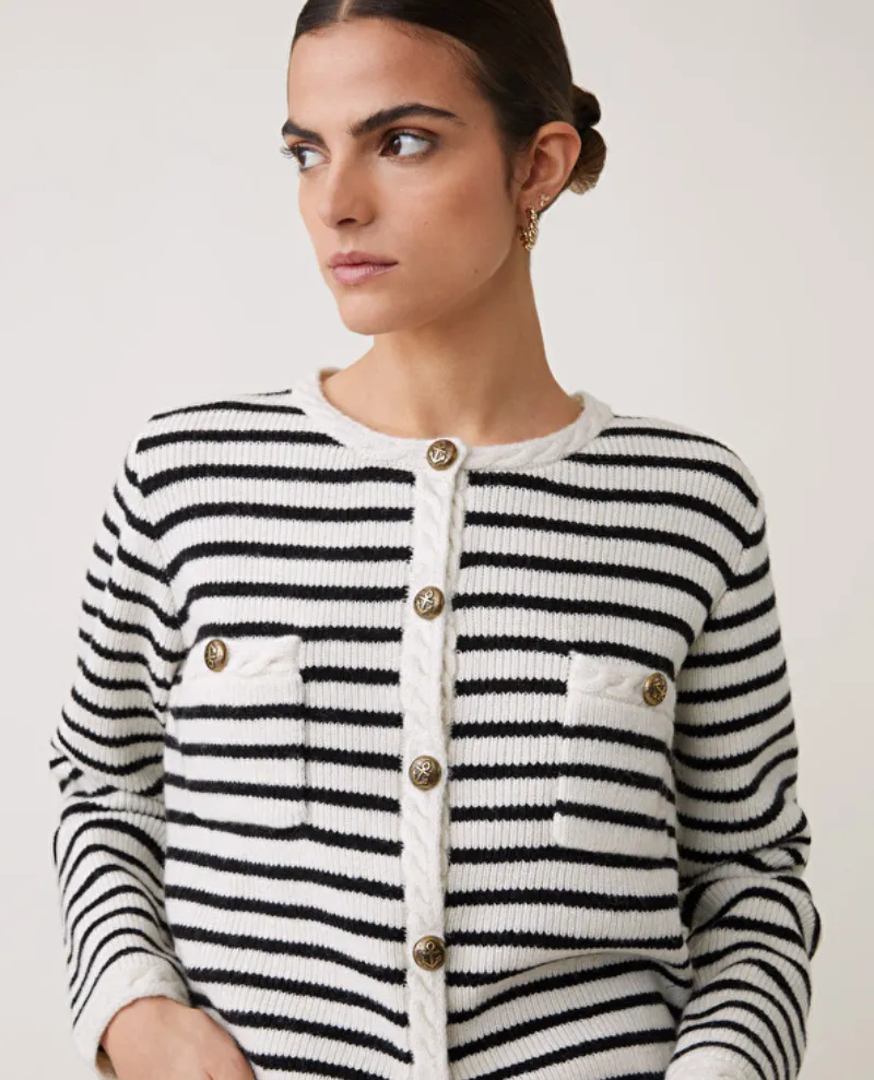 Suncoo Gabriel Striped Cardigan