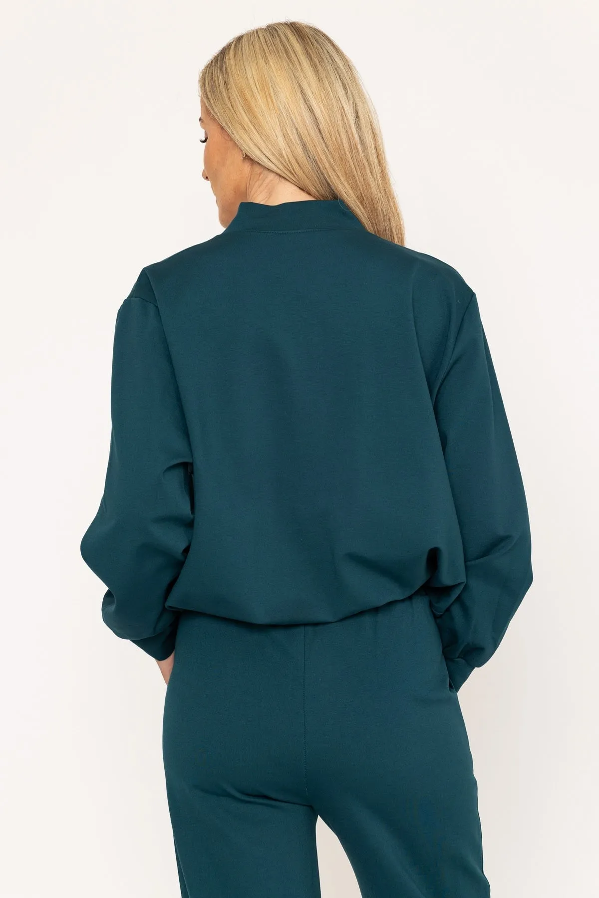 Teal Ponte Bomber Jacket