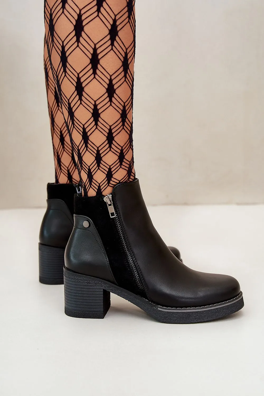 TEEK - Textured Stripe Heeled Boots