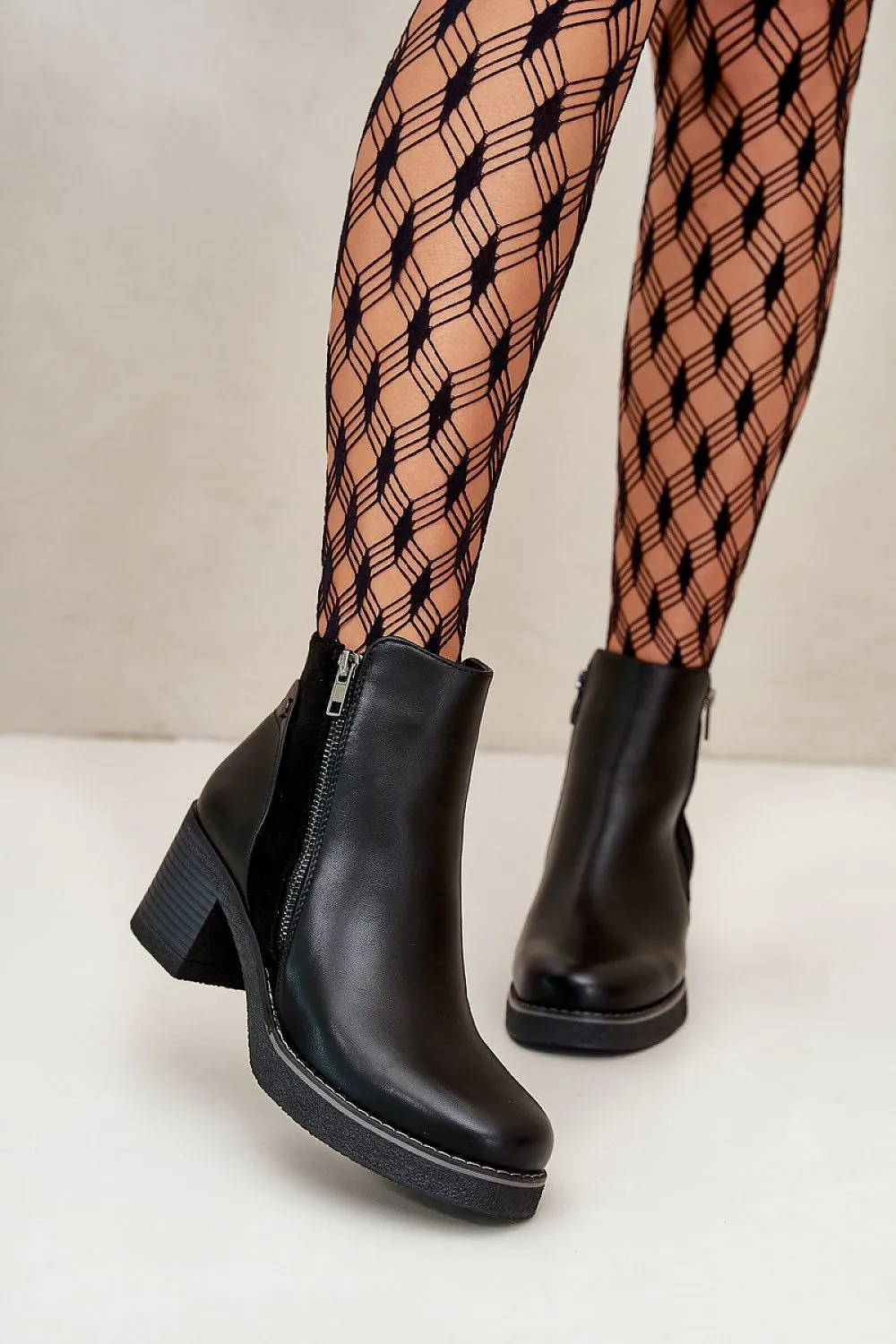 TEEK - Textured Stripe Heeled Boots