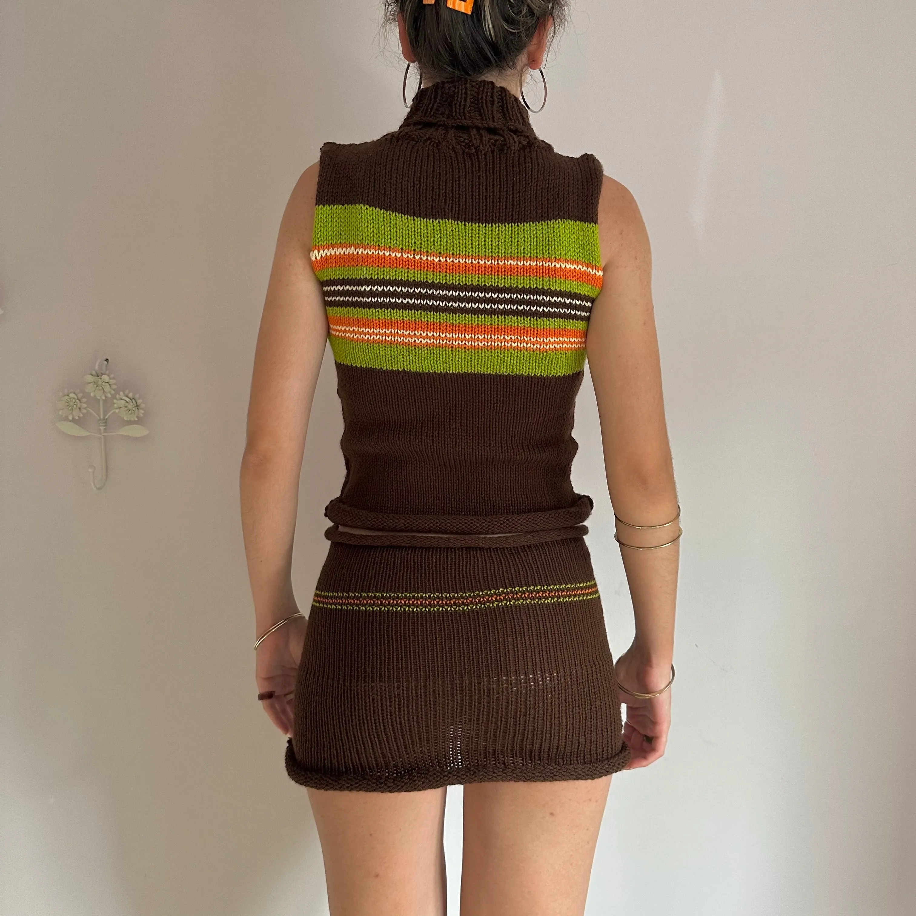 The Linea Vest - striped turtleneck knit vest