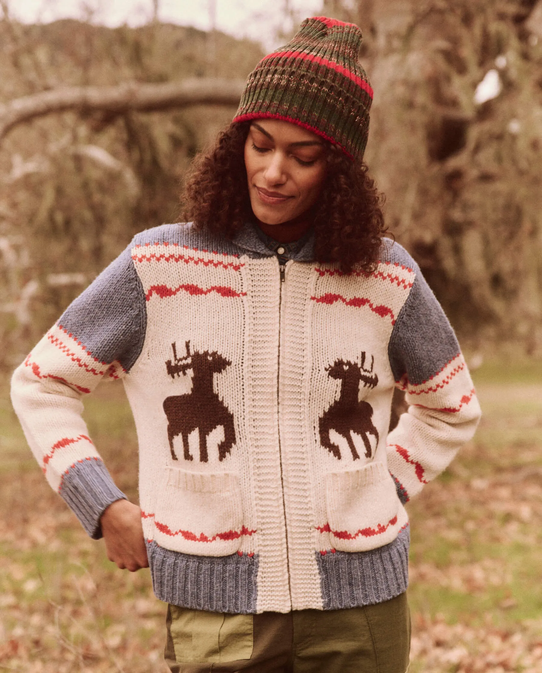 The Shawl Collar Full-Zip Sweater. -- Moose Track Fair Isle