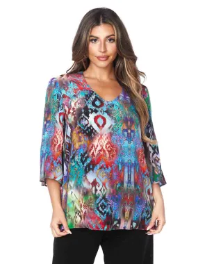 Tianello “Majestic” Print Washable Silk "Vanna" Blouse