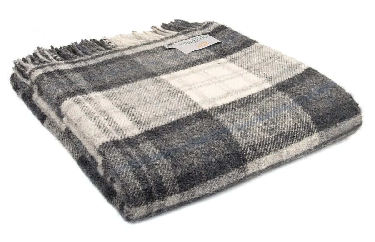 Tweedmill British Made 100% Wool Blanket - Cottage Grey - Wales