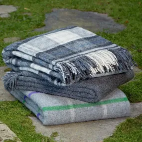 Tweedmill British Made 100% Wool Blanket - Cottage Grey - Wales