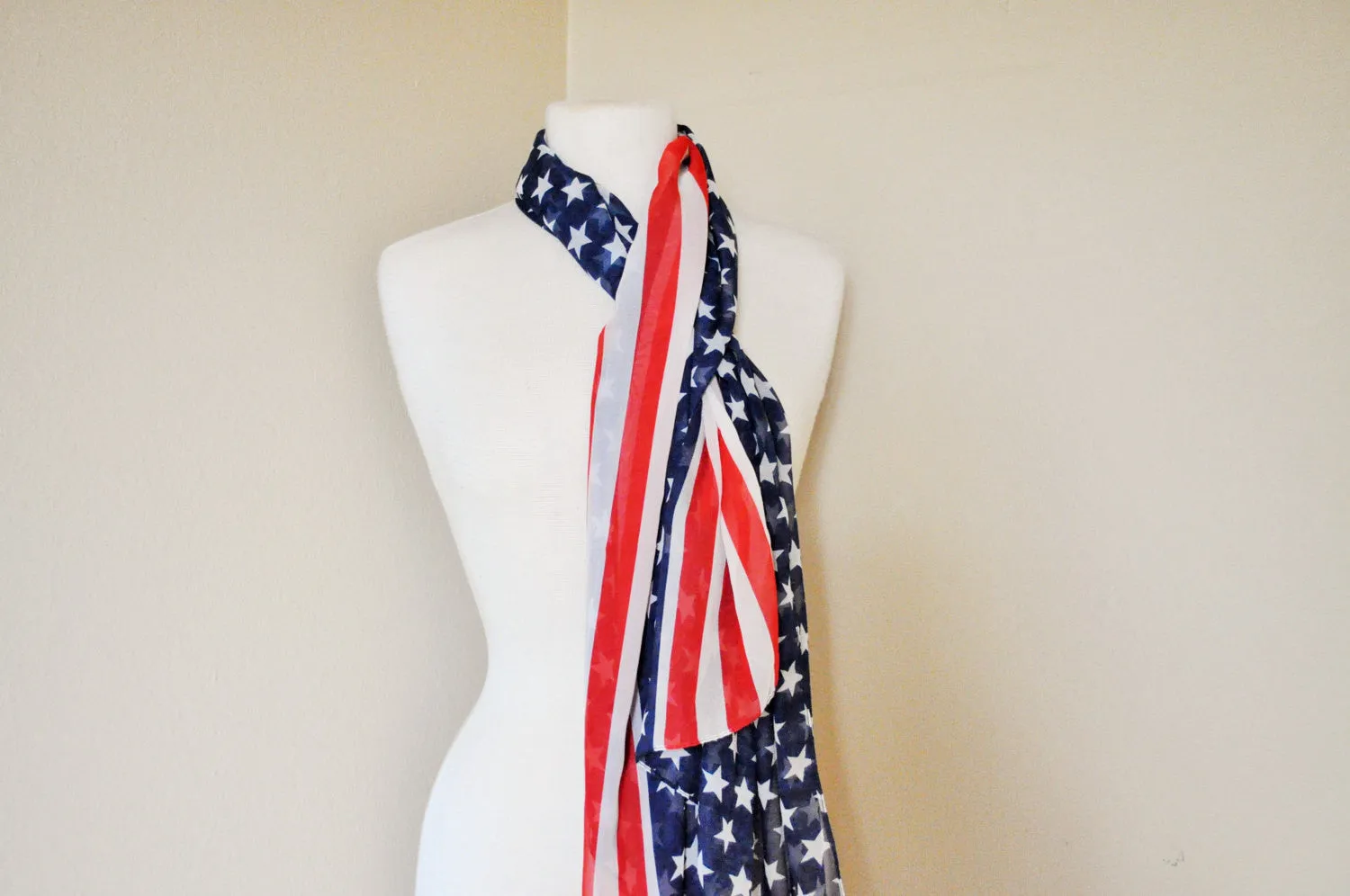 United States scarf, US, USA, patriotic, American flag scarf, stars and stripes, old glory scarf shawl cover up. Perfect for July 4th