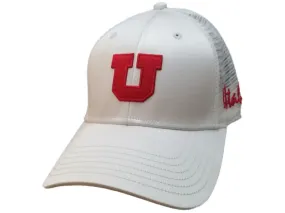 Utah Utes TOW Shiny White Mesh Back Structured Adjustable Strapback Hat Cap