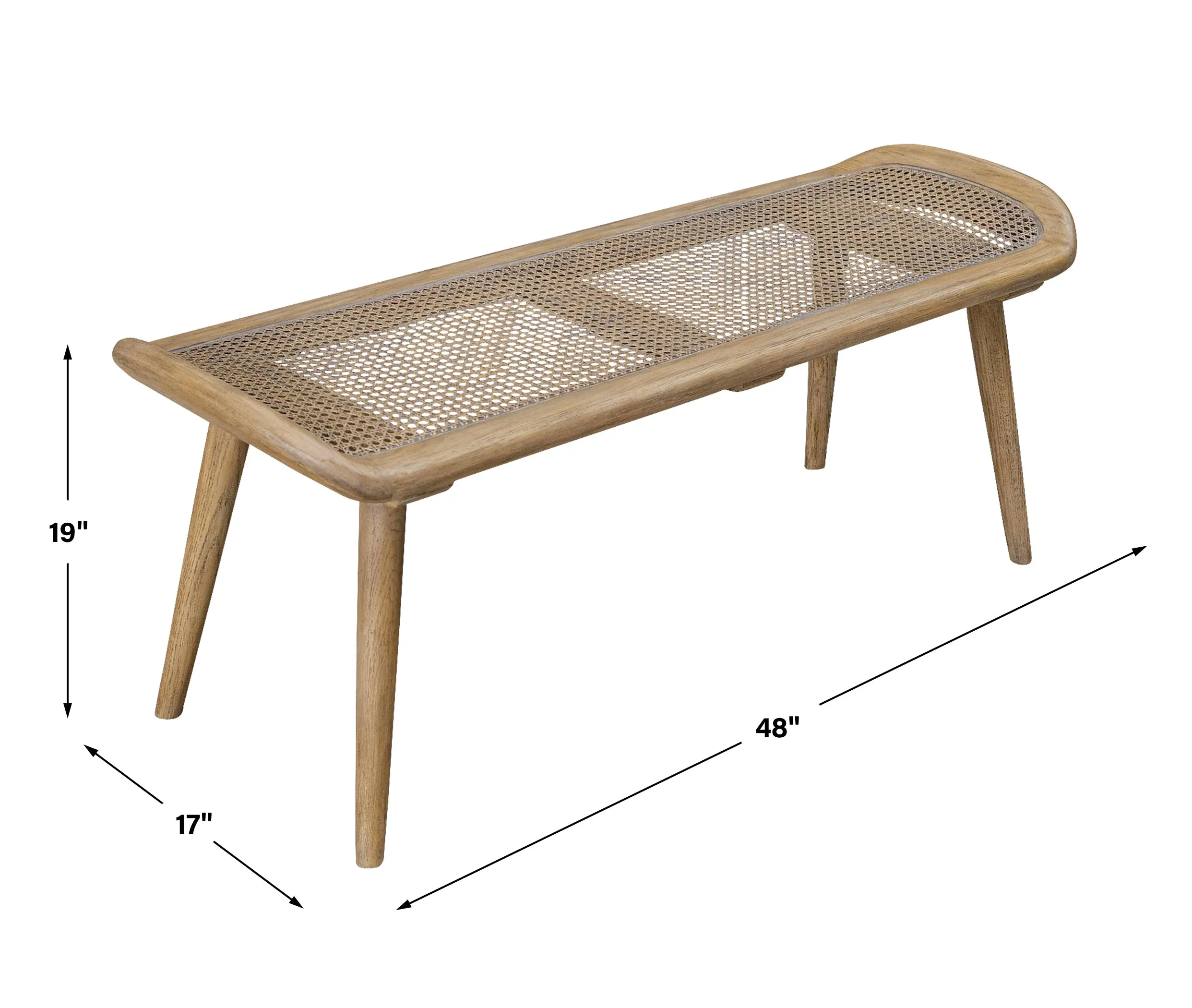 Uttermost Arne Woven Rattan Bench