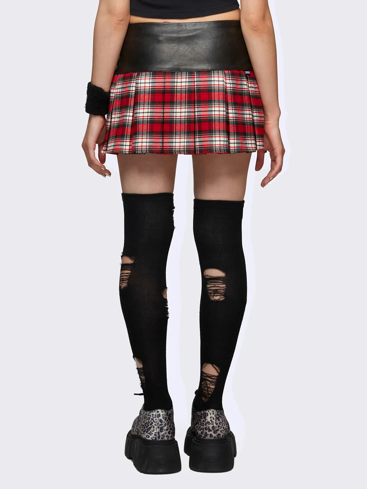 Valkyrie Pleated Plaid Mini Skirt