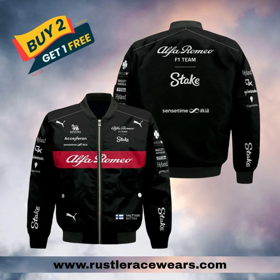 Valtteri Bottas 2023 Alfa Romeo F1 Team Stake Bomber Jacket