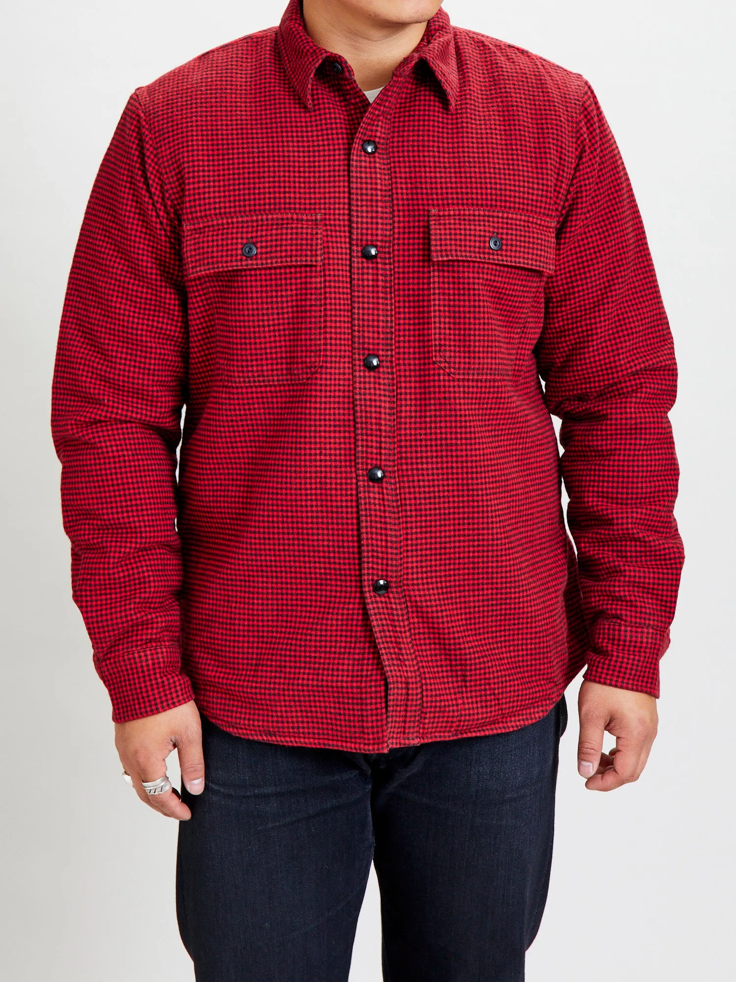 Vermont Lined Overshirt in Red Black