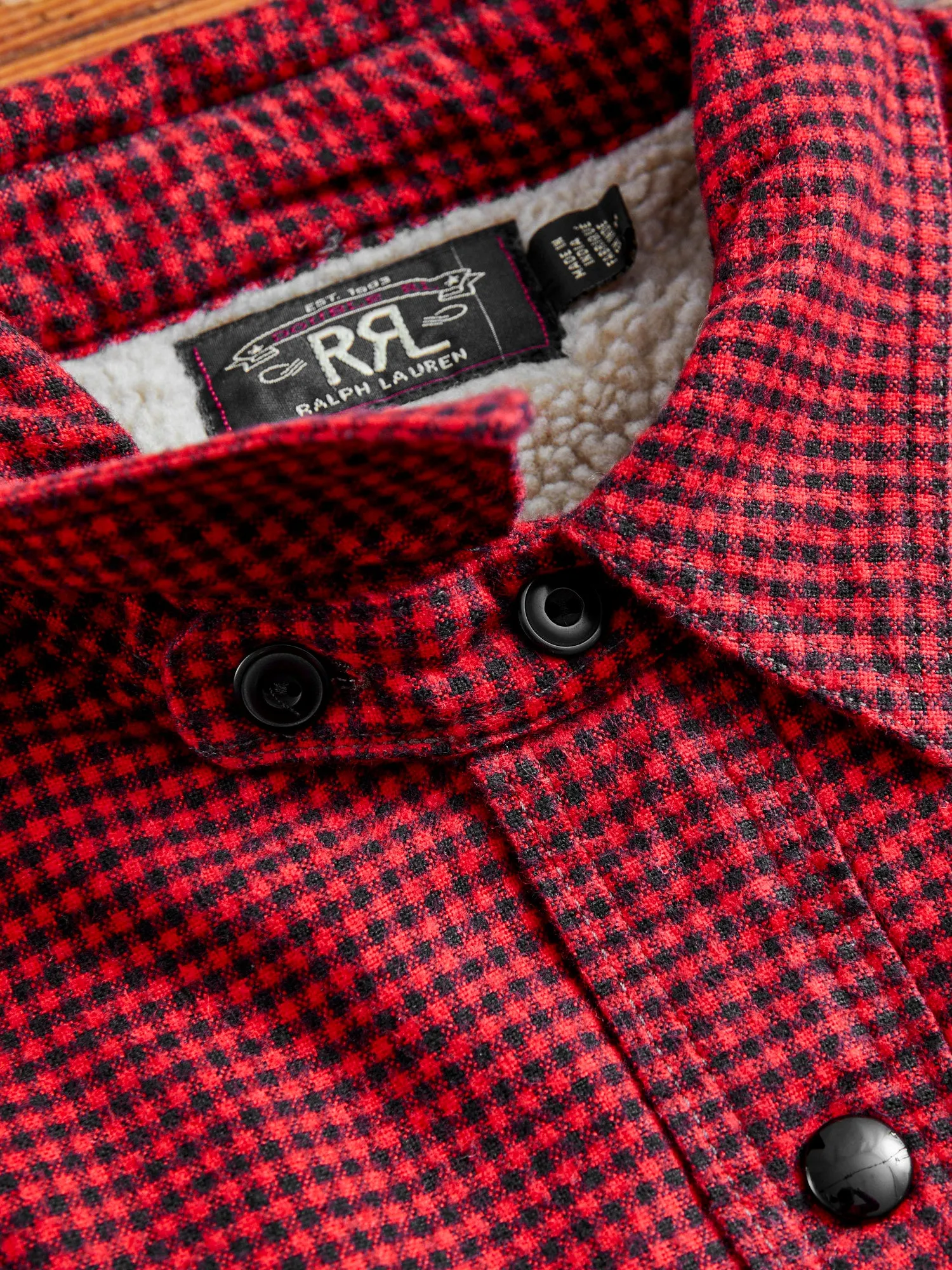 Vermont Lined Overshirt in Red Black