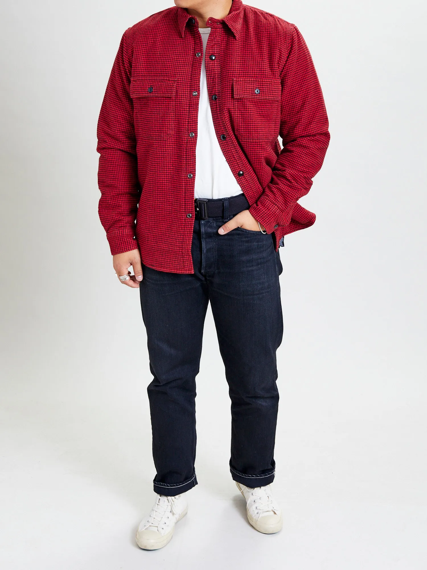 Vermont Lined Overshirt in Red Black