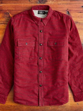 Vermont Lined Overshirt in Red Black