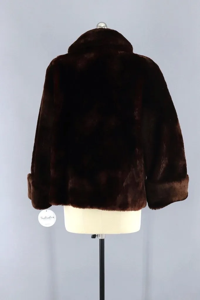 Vintage Brown Mouton Fur Coat