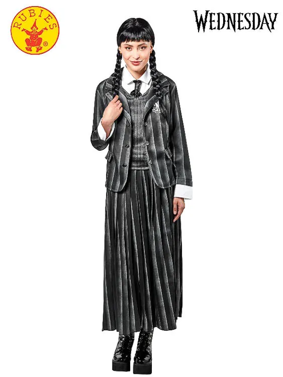 WEDNESDAY NEVERMORE DELUXE BLACK COSTUME ADULT