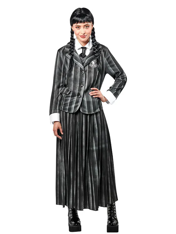 WEDNESDAY NEVERMORE DELUXE BLACK COSTUME ADULT