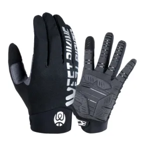 WEST BIKING YP0211214 Long Finger Shock Absorption Non-Slip Touch Screen Gloves Cycling Sports Gloves, Size: L(Black)