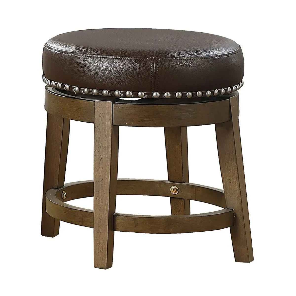 Westby Short Round Swivel Stool, Brown - Set of 2