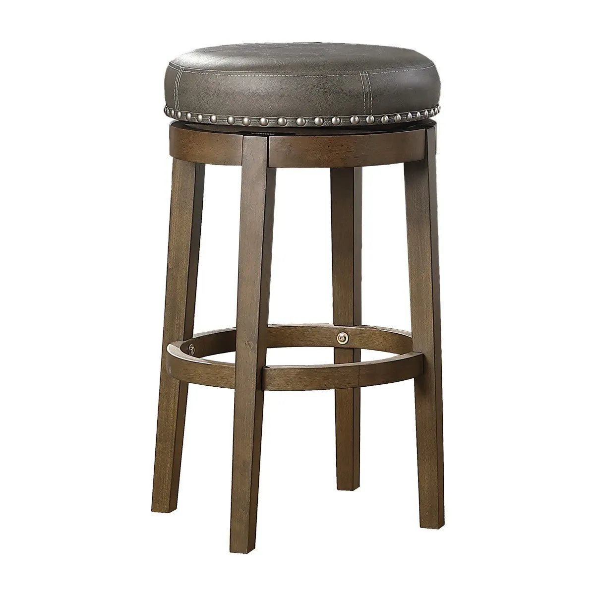 Westby Tall Round Swivel Pub Height Stool, Gray - Set of 2