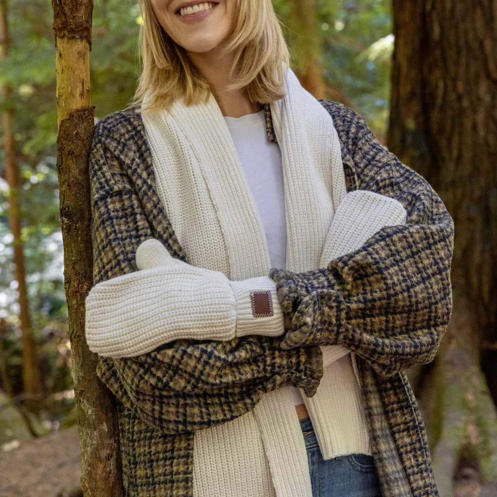 White Speckled Flat Knit Scarf