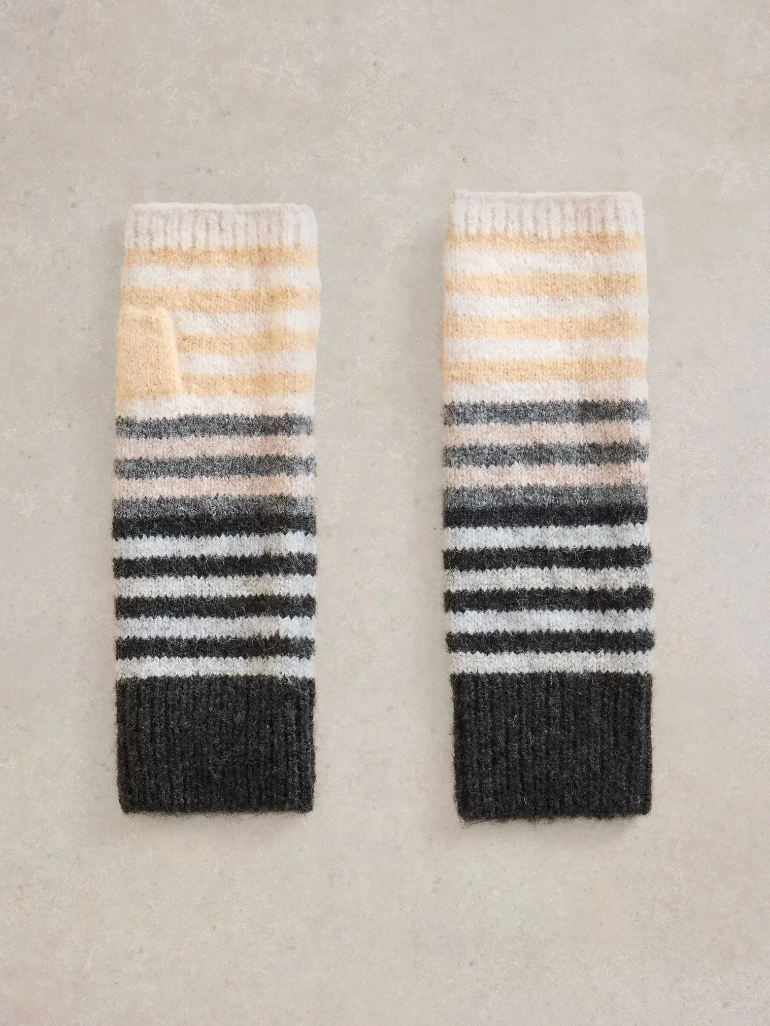 White Stuff Striped Arm Warmer Nat MLT