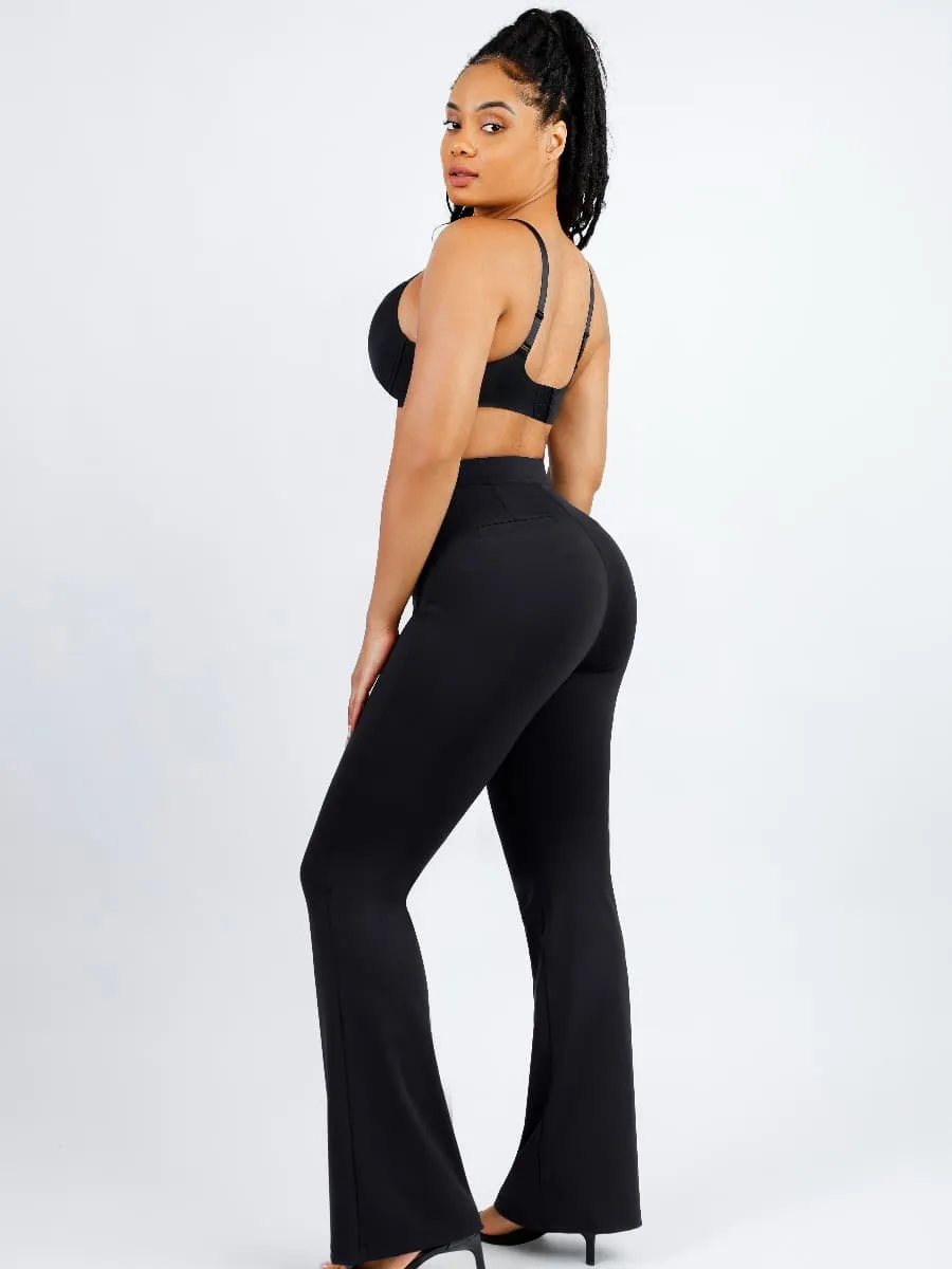 Wholesale High Waist Trimming Tummy Tuck Leg Shaping Flare Pants